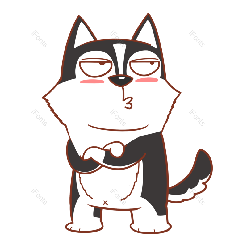 卡通图片,手绘表情元素,卡通表情包PNG,宠物狗免抠素材